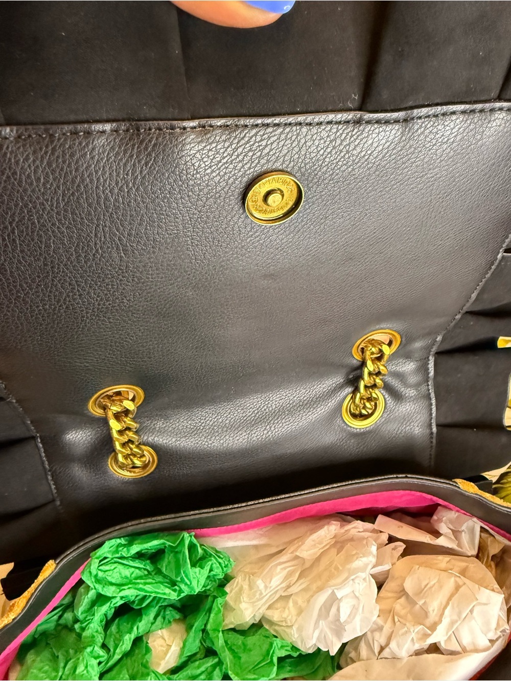Betsey Johnson Leopard Rhinestone Ruffle Chain Shoulder Bag - Picture 14 of 15
